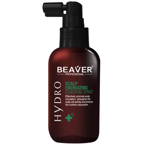 Beaver Professional Hydro Scalp Energizing Essential Spray, 50 ml bottle with applicator nozzle